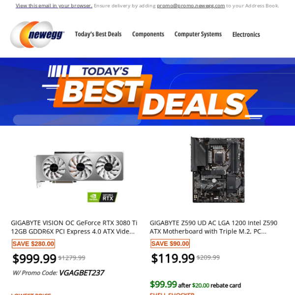 🛑 WHOA! GPUs, MBs & More at Crazy Low Prices! 👉 - Newegg