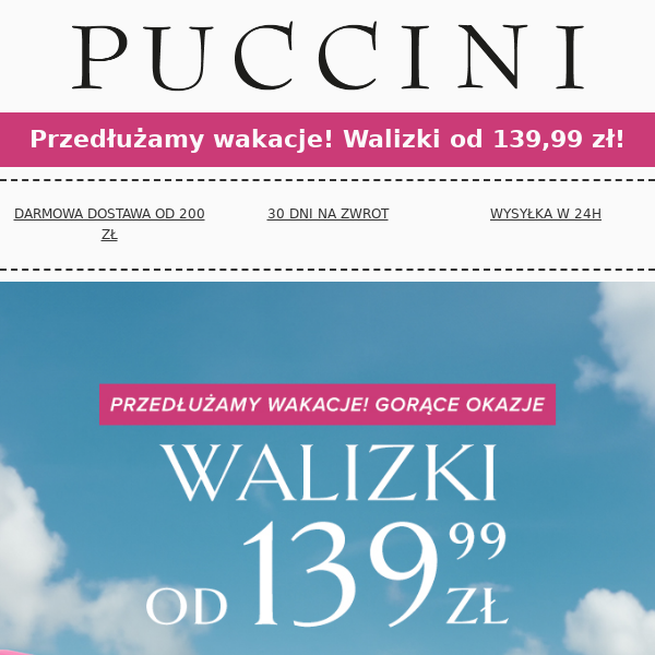 Gorące okazje 👉 walizki od 139,99 zł