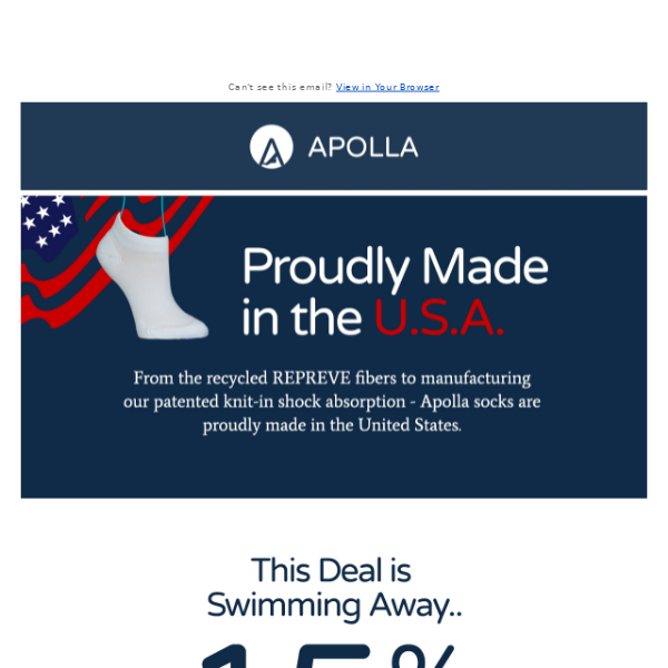 Last Chance for 15% Off + Free Shipping - Apolla Performance