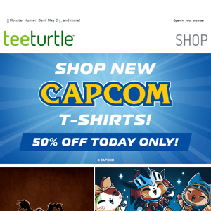 NEW 50% off Capcom t-shirts!