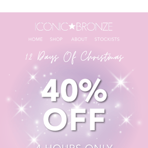 40% OFF EVERYTHING, 4 HOURS ONLY...GO!!👀