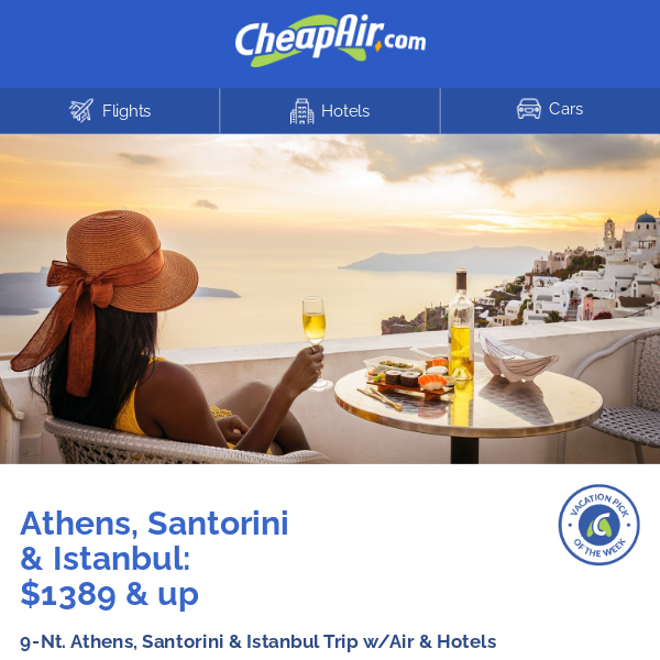 $1389+ // 9-Nt. Athens, Santorini & Istanbul Trip w/Air & Hotels