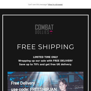 FREE delivery code for you