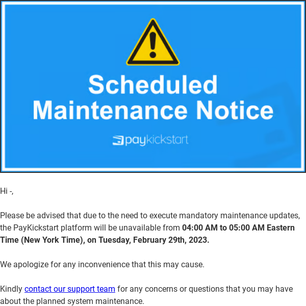 ⚠️ Scheduled Maintenance Notice