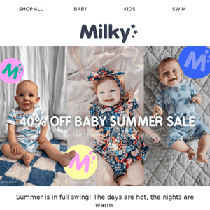 40% Off Baby 👶 Summer Sale is LIVE