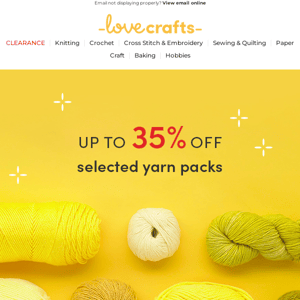 Save on yarn packs! Up to 35% off 🧶