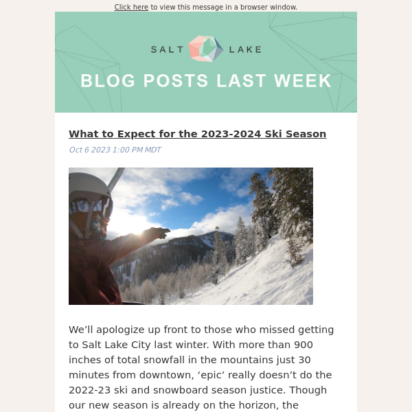 Check out the latest updates to the Salt Lake Scene