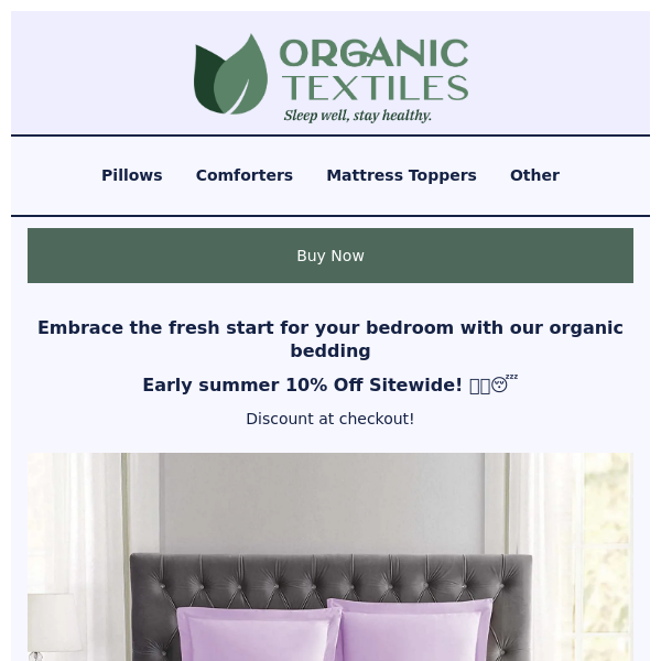 Reset your bedroom with organic essentials - 10% OFF
