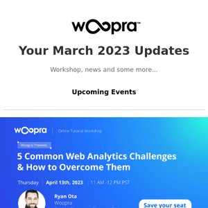 Woopra, here's you're monthly newsletter.