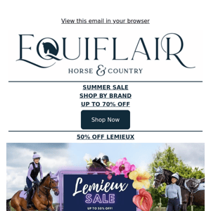 Hey Equiflair Saddlery, Summer Clearance Continues!
