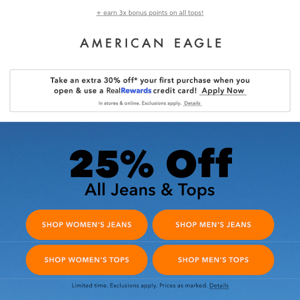 We're giving you 25% off ALL jeans and tops! Something sensational has landed in your inbox.