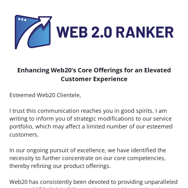 Enhancing Web20's Core Offerings for an Elevated Customer Experience