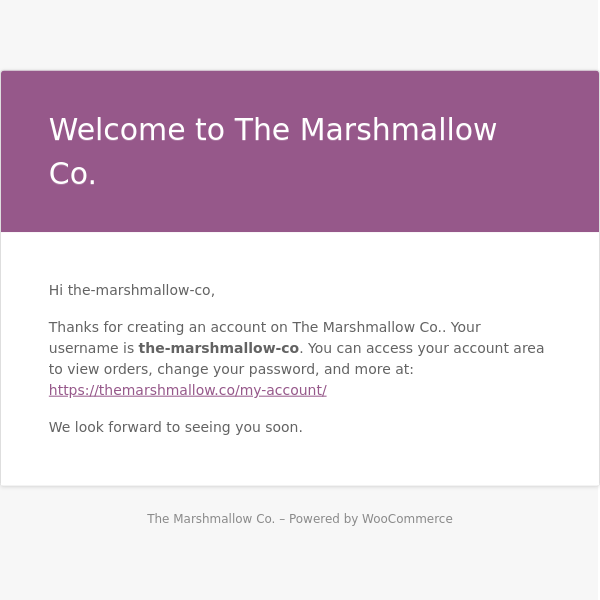 Your The Marshmallow Co. account has been created!