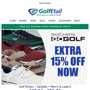 Extra 15% Off‼️ Skechers Golf Shoes & Sandals • 13 Styles