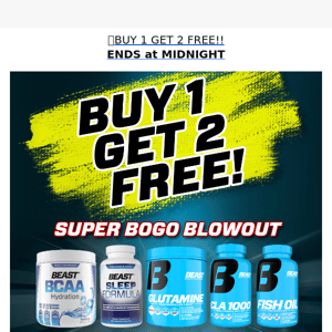 🔥 BUY 1 GET 2 FREE Ends Midnight!!