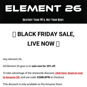 LIVE… Black Friday Sale!