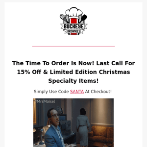 🚨 RE: 15% Off Christmas Sale Ends In 2 Hours!
