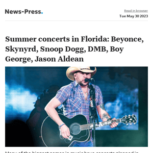 News alert: Summer concerts in Florida: Beyonce, Skynyrd, Snoop Dogg, DMB, Boy George, Jason Aldean