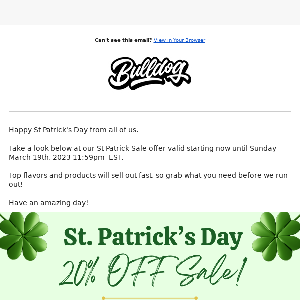 St Patrick's Day Supplement Sale Live Now