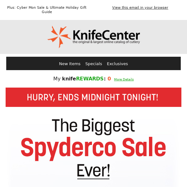 All In-Stock Spyderco & ZT On Sale - Ends Midnight!