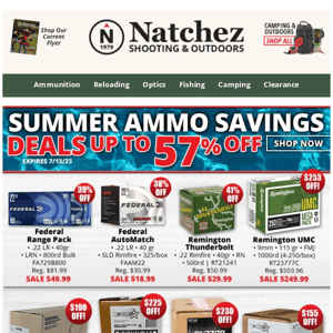 Up to 57% Off Summer Ammo Savings!