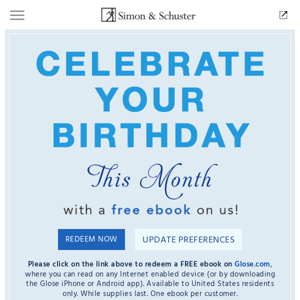 Celebrate your Birthday this month with a FREE eBook on us!