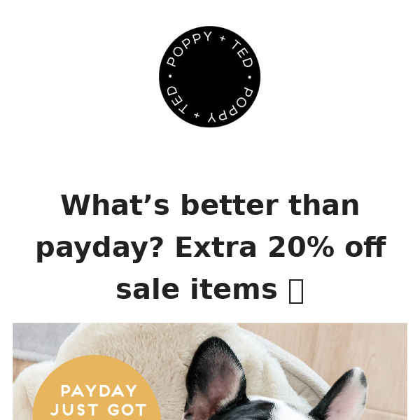 What’s better than payday? An extra 20% off sale items 👀