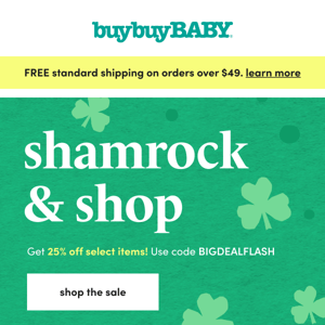 Yes, REALLY: our Shamrock & Shop sale has begun ☘️​