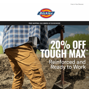 20% Off ToughMax™ Workwear