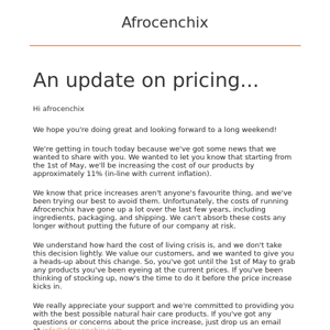 Copy of Important update about Afrocenchix prices