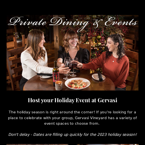 Host your holiday event at Gervasi!