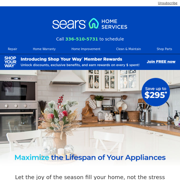 Pre Holiday Appliance Tune Up Packages