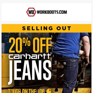 20% off Carhartt jeans ends 🔜