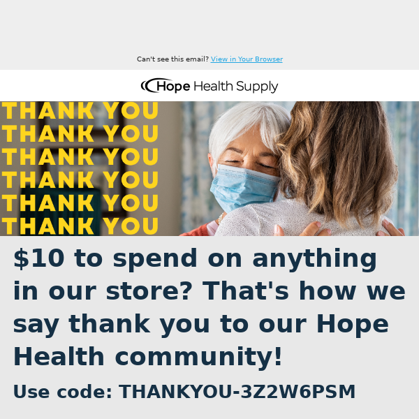Here's $10, Hope Health Supply 💌