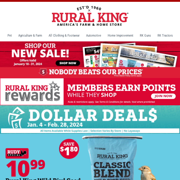 Hurry, Deals Expire Today! Grab Savings on Bird Seed, Dog Food, Apparel & More!