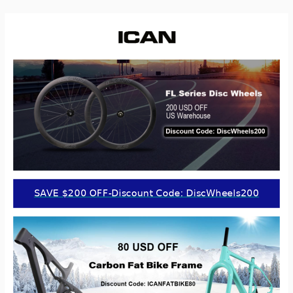 ICAN Cycling🚲-Get up to $200 off this White Day with our wheels deals!