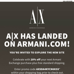 A|X Has Landed on Armani.com!