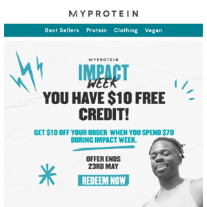 Myprotein Australia Here's $10 Off Your Order During Impact Week 💥