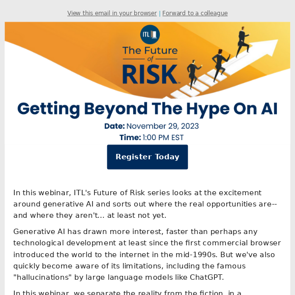 The Future of Risk: 'Getting Beyond The Hype On AI' - Register Now!