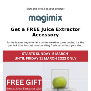 Get a FREE Juice Extractor!