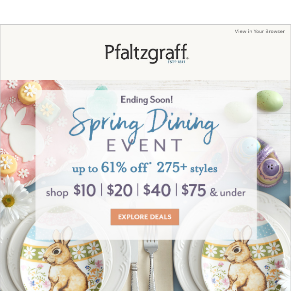 Get Your Table Ready for Spring: Up to 61% off