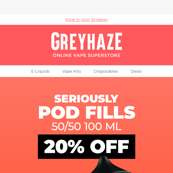 20% OFF SERIOUSLY POD FILLS!! 🤩