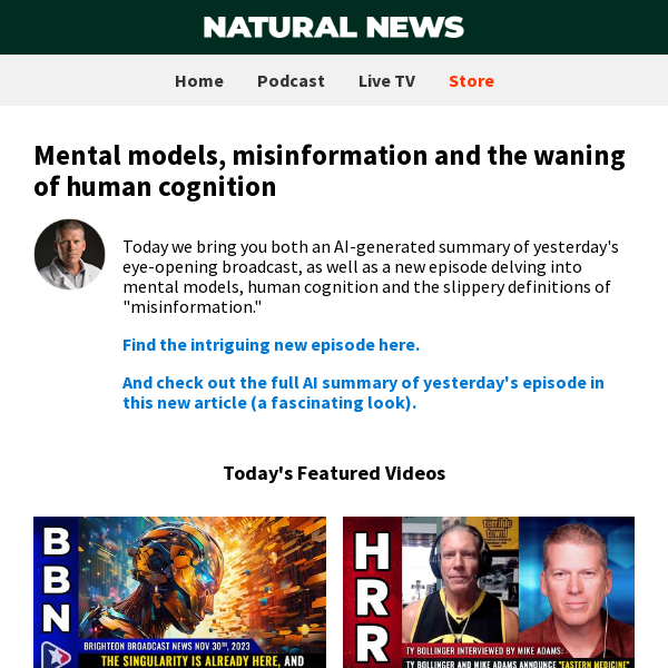 Mental models, misinformation and the waning of human cognition