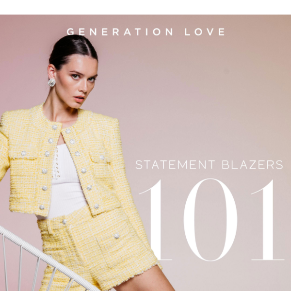 Generation Love Valentina Cropped Tweed Jacket S / White