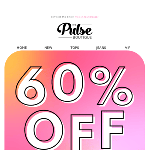 Hey The Pulse Boutique, get 60% OFF!! 🥳