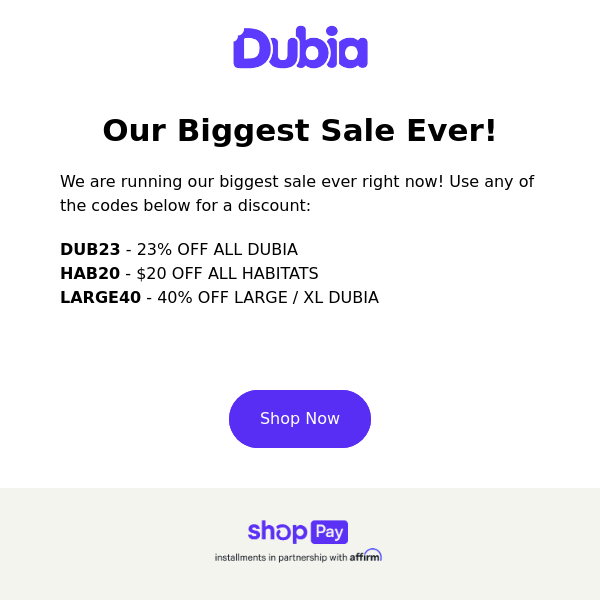 Our Biggest Sale Ever on Dubia and Habitats!