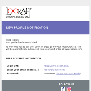 LOOKAH: New profile notification