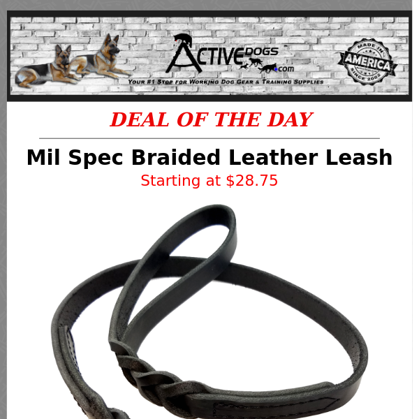 Mil Spec Braided Leather Leash - Daily Deal