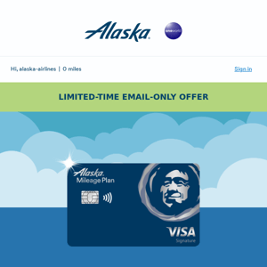 Inside: A limited-time Alaska Airlines Visa® card offer