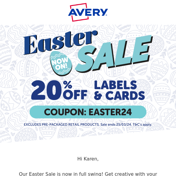 20% Off Easter Sale - Now On